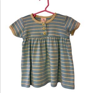 Hanna Andersson turquoise yellow dress size 70 Preowned